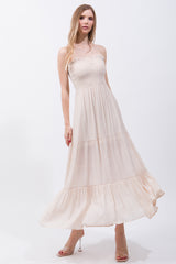 Solid Simple Classic Strapless Long Maxi Dress