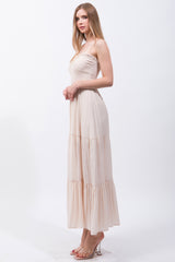 Solid Simple Classic Strapless Long Maxi Dress