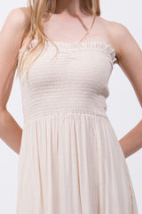 Solid Simple Classic Strapless Long Maxi Dress