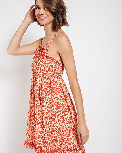 Gorgeous Floral Pattern V-Neck Skirt Lining Fashion Dress