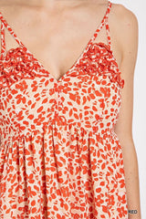 Gorgeous Floral Pattern V-Neck Skirt Lining Fashion Dress