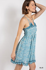 Gorgeous Floral Pattern V-Neck Skirt Lining Fashion Dress