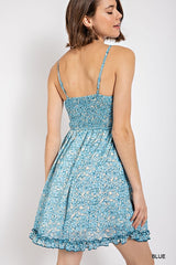 Gorgeous Floral Pattern V-Neck Skirt Lining Fashion Dress
