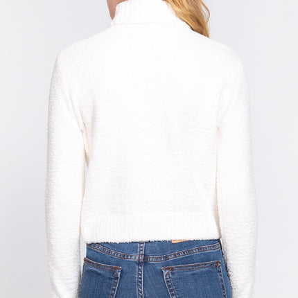 Cozy Solid Soft Turtleneck Fashion Top Sweater - Accessoriesforever