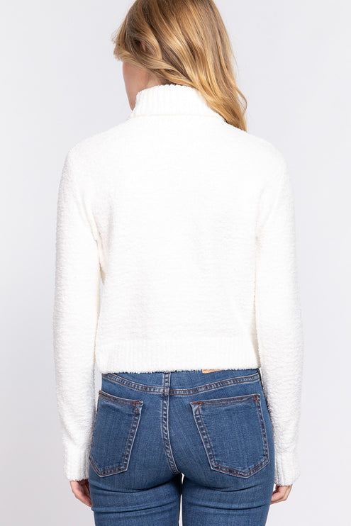 Cozy Solid Soft Turtleneck Fashion Top Sweater - Accessoriesforever