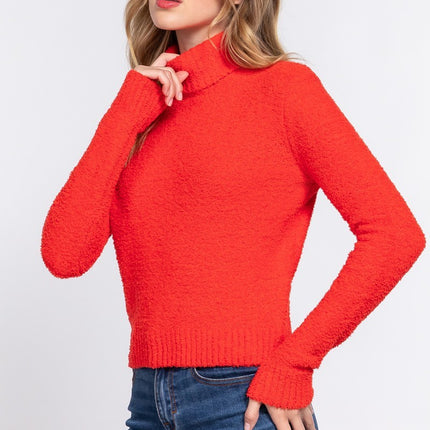 Cozy Solid Soft Turtleneck Fashion Top Sweater - Accessoriesforever