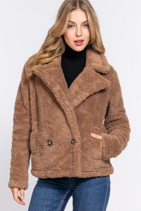 Cozy Soft Stylish Faux Fur Sherpa Fashion Outwear Jacket