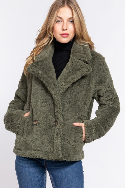 Cozy Soft Stylish Faux Fur Sherpa Fashion Outwear Jacket