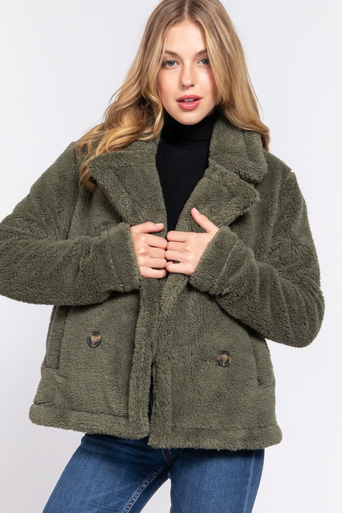 Cozy Soft Stylish Faux Fur Sherpa Fashion Outwear Jacket