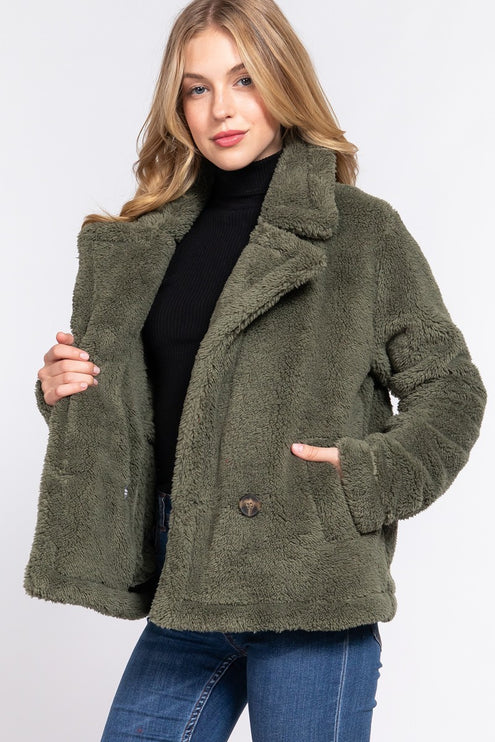 Cozy Soft Stylish Faux Fur Sherpa Fashion Outwear Jacket