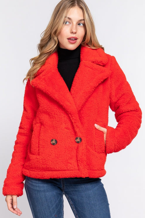 Cozy Soft Stylish Faux Fur Sherpa Fashion Outwear Jacket