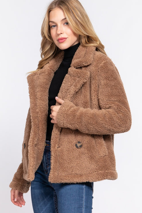 Cozy Soft Stylish Faux Fur Sherpa Fashion Outwear Jacket