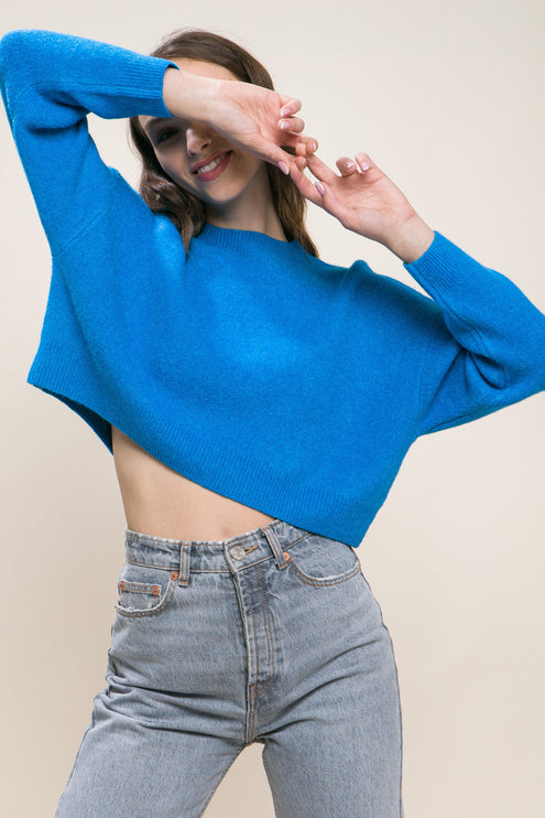 Chic Modern Wool Blend Cropped Fashion Top Sweater