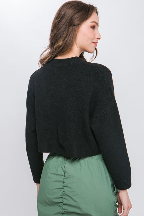 Chic Modern Wool Blend Cropped Fashion Top Sweater