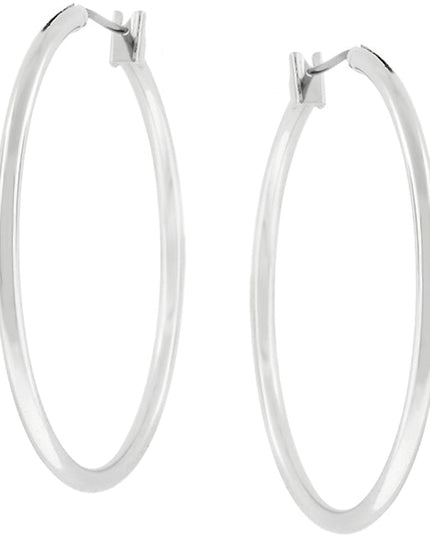 Basic Silvertone Finish Hoop Earrings