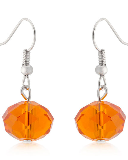 Orange Faceted Bead Earrings