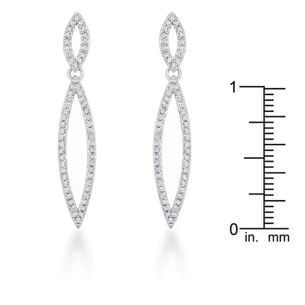 Sara 1.2ct CZ Rhodium Delicate Double Teardrop Drop Earrings