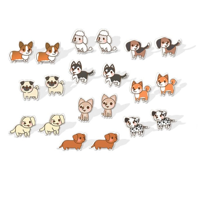 Cute Adorable Pug Dogs Animal Fashion Stud Earrings