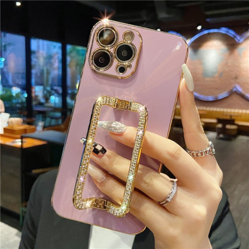 Beautiful Crystal Gold Plated Holder Stand iPhone Protector Case Cover II