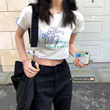 Cute Fashion Short Length Graphic Streetwear Crop Top T-shirt Tee