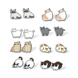 Cute Cartoon Cats Animal Fashion Mini Stud Earrings