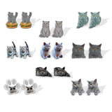 Cute Shorthair Cat Animal Lovely Fashion Mini Stud Earrings