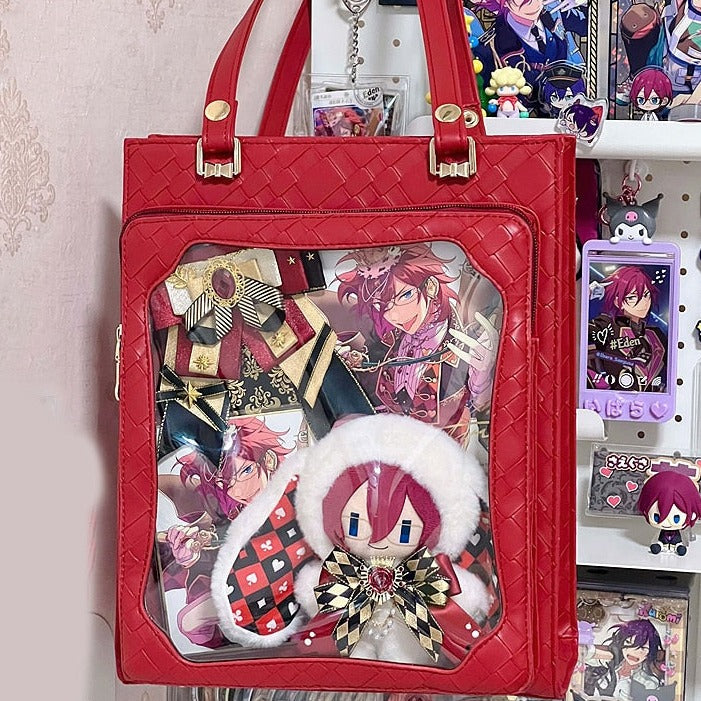Stylish Trendy Large Clear Window Fashion Ita-bag Pin Bag Handbag Tote