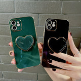 Heart Shaped Back Stand Holder iPhone Protective Phone Case Cover