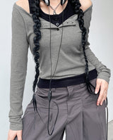 Basic Casual Streetwear Knit Long Sleeves Fashion Crop Top