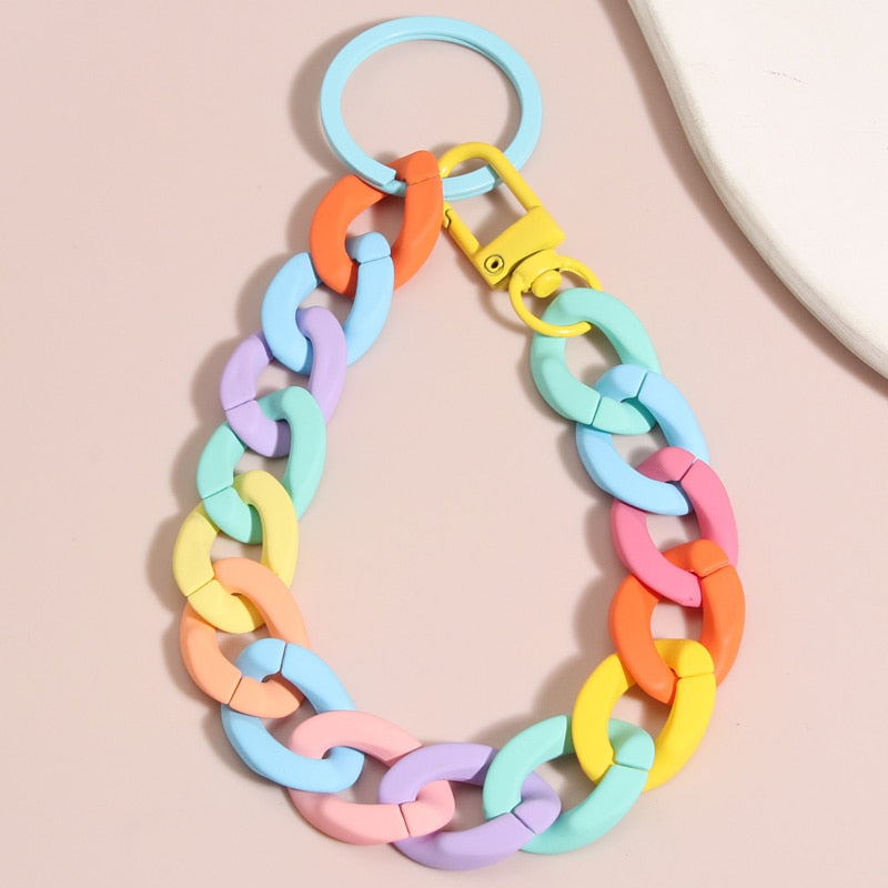 Colorful Fashion Unique Link Chain Design Handmade Jewelry Phone Key Ring Keychain