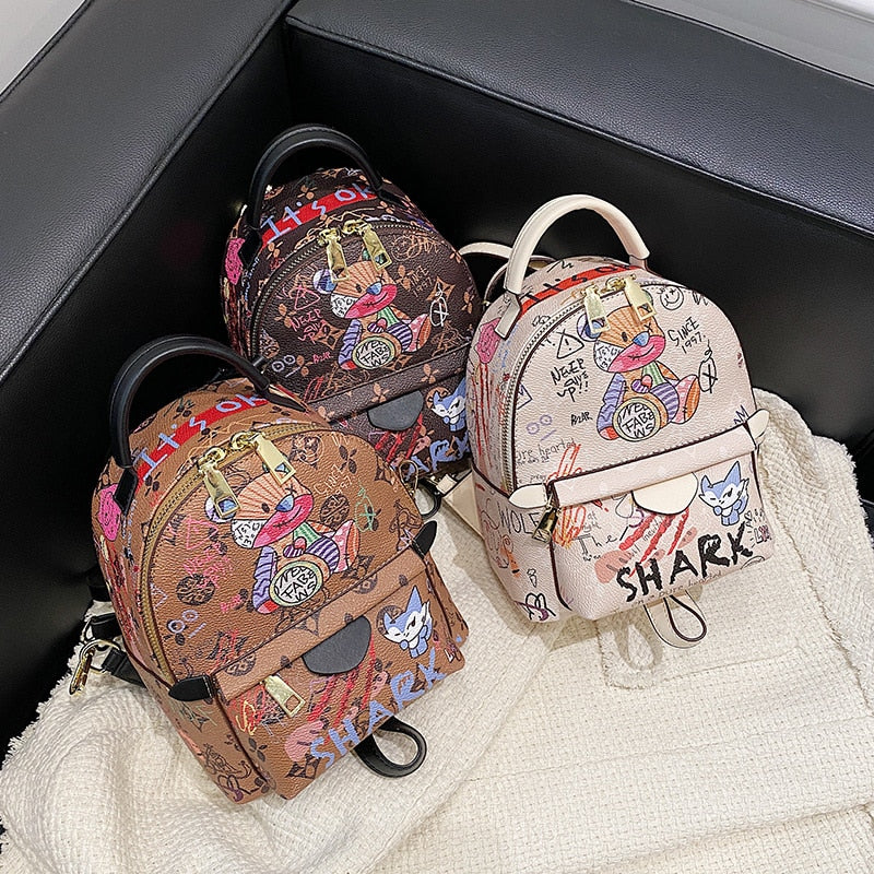Cute Trendy Cartoon Graffiti Fashion Mini Bag Purse Handbag Backpack