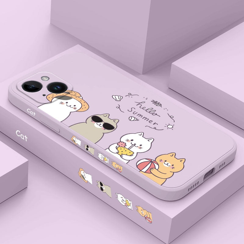 Cute Adorable Vacation Cat Design iPhone Cover Case