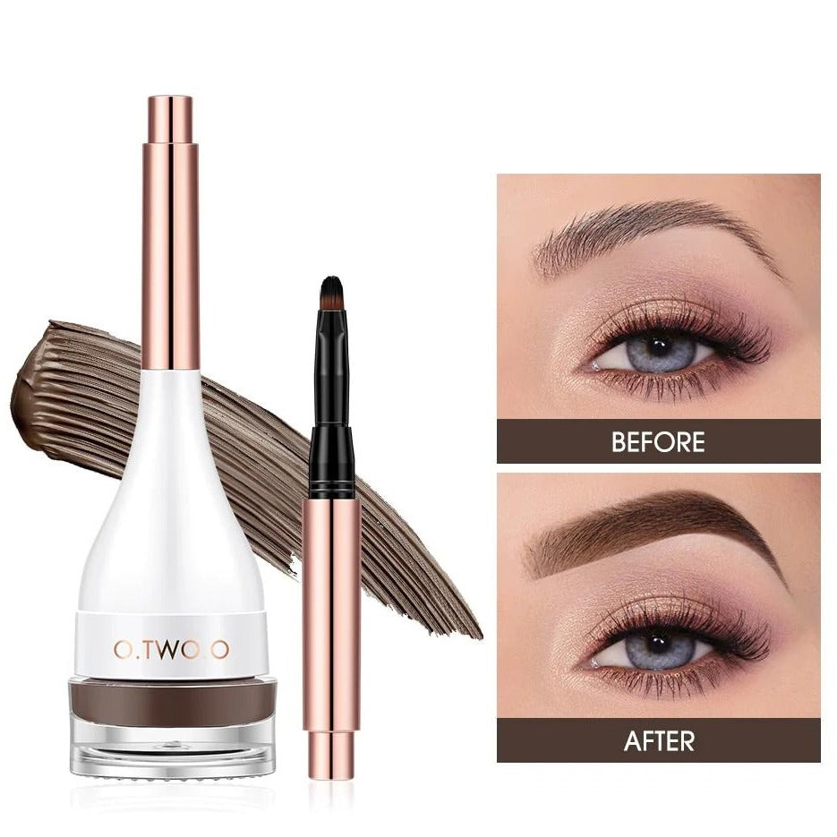 Long Lasting Eyebrow Pomade Mascara Waterproof Creamy Texture Tinted Sculpted Brow Gel with Brush