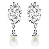 Bridal Wedding Jewelry Crystal Rhinestone Pearl Earrings