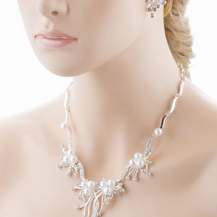 Bridal Wedding Jewelry Set Crystal Rhinestone Pearl - Accessoriesforever