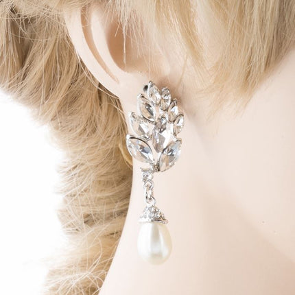 Bridal Wedding Jewelry Crystal Rhinestone Pearl Earrings - Accessoriesforever