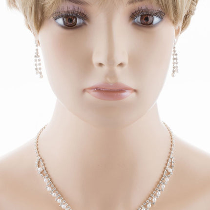 Bridal Wedding Jewelry Set Crystal Rhinestone Pearl - Accessoriesforever