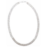 Bridal Wedding Jewelry Crystal Rhinestone Simple Linear Rows Necklace Silver