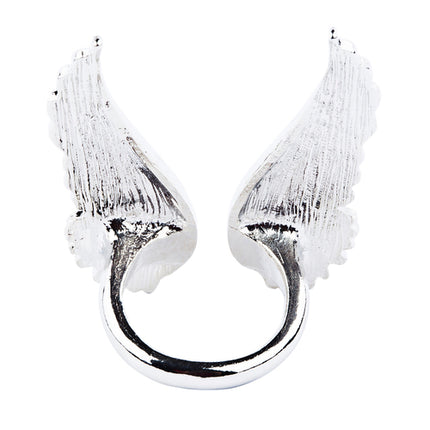 Adorable Cute Dazzle Crystal Rhinestone Angel Wing Design Fashion Ring  Silver - Accessoriesforever