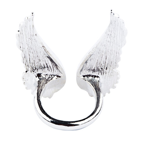 Adorable Cute Dazzle Crystal Rhinestone Angel Wing Design Fashion Ring  Silver - Accessoriesforever
