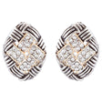 Sophisticated Classic Gorgeous Two-Tone Crystal Rhinestone Earrings E1001 GDSV