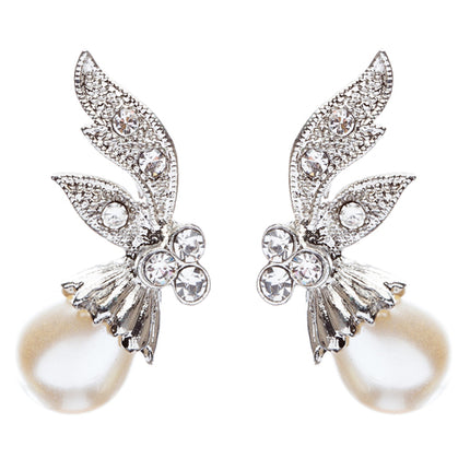 Bridal Wedding Prom Jewelry Crystal Rhinestone Vintage Pearl Earrings E434