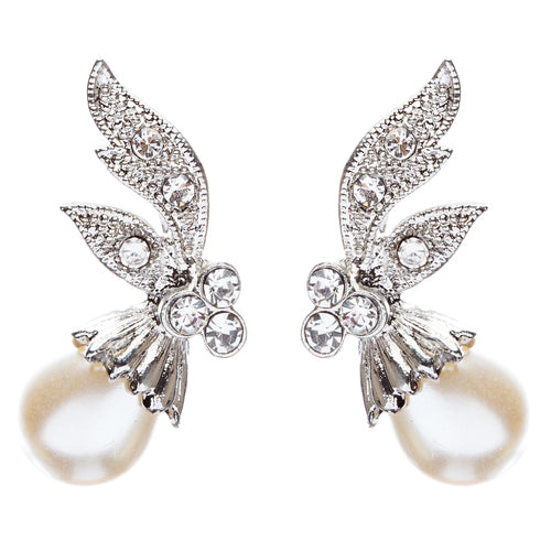 Bridal Wedding Prom Jewelry Crystal Rhinestone Vintage Pearl Earrings E434