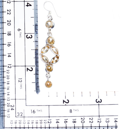 925 Sterling Silver Gemstones Amazing Citrine Dangle Earrings FJSE2130 - Accessoriesforever
