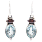 925 Sterling Silver Natural Gemstones Quartz Dangle Earrings FJSVE2097