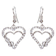 Valentines Jewelry Beautiful Crystal Rhinestone Hearts Earrings E907 Silver