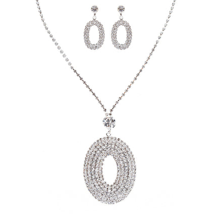 Bridal Wedding Jewelry Set Crystal Rhinestone Oval Drop - Accessoriesforever