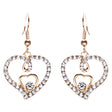 Adorable Valentine Theme Fashion Crystal Rhinestone Heart Earrings E908 Gold