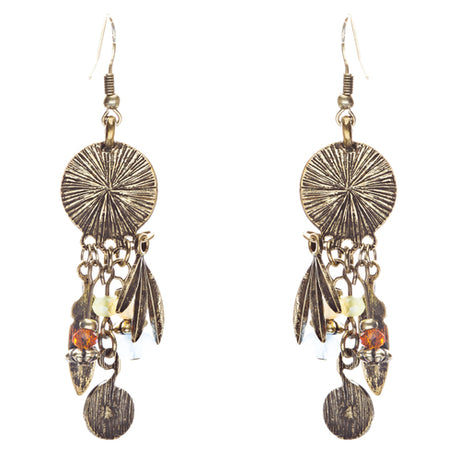 Tribal Fashion Captivating Long Drop Glass Beads Dangle Earrings E825 Multi