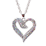 Valentines Jewelry Crystal Rhinestone Beautiful Heart Pendant Necklace N90 SV